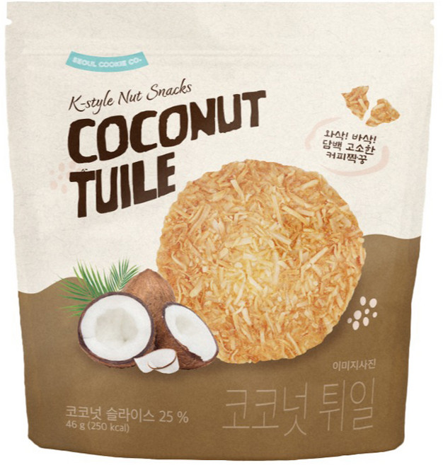 서울쿠키 코코넛 튀일, 1개, 46g