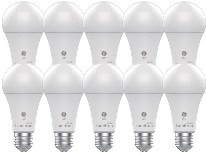 루미트론 GE 알뜰 LED 전구 12W E26, 주광색, 10개