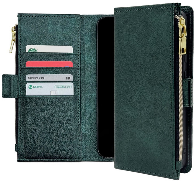 엑씨 앨리스 지퍼형 카드수납 지갑 가죽 다이어리 휴대폰 케이스