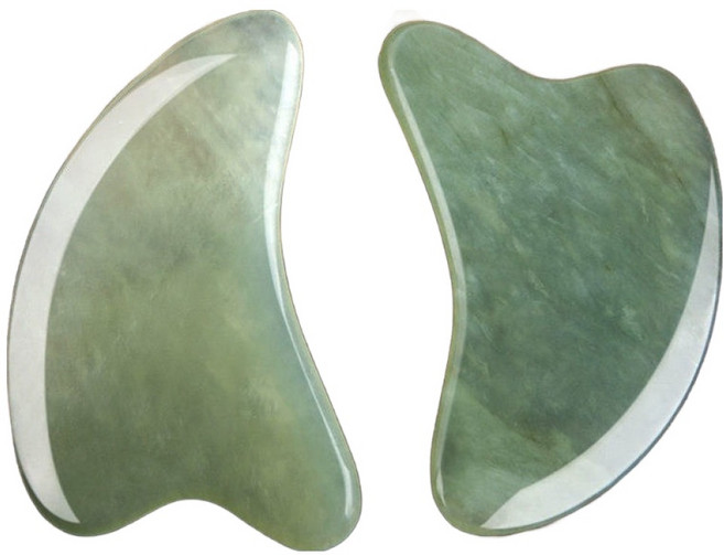 괄사 옥돌 마사지기, 그린, 2개