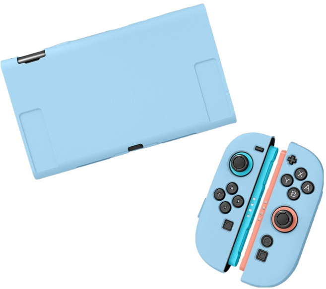 HOHOO Ske 任天堂 Switch 2 TPU 主機 Joy-Con 全包覆保護殼, 1個, 單一商品, 藍色