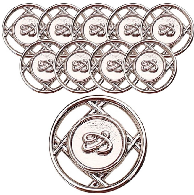 동대문단추왕 뮬란 단추 23mm, 니켈, 10개