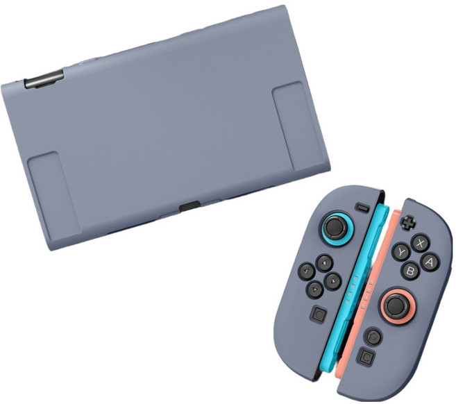 호후 스케 닌텐도 스위치2 TPU 본체 조이콘 풀커버 케이스, 블루+그레이, 1개