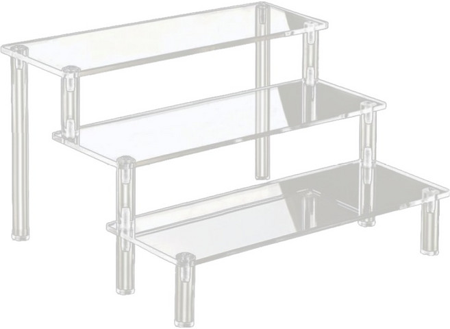 계단형 아크릴 피규어 전시 3단 진열대 30cm, 1개