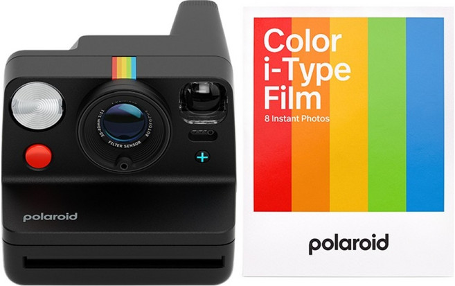 폴라로이드 나우 플러스 즉석카메라 3세대 블랙 + i Type 컬러 필름 8p 세트, 1세트