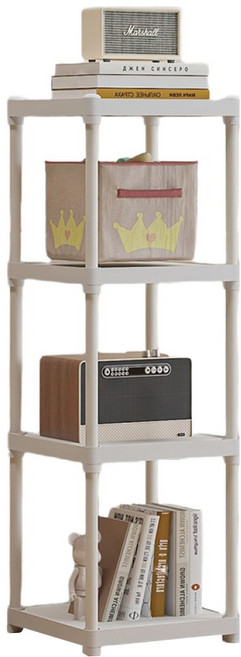 라라공방 다용도 선반 진열장 3단, 화이트, 1개