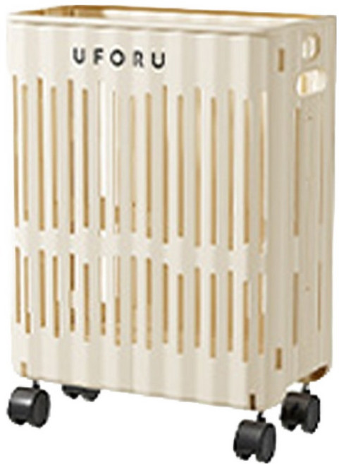 유포유 순잠 틈새까지 활용하는 접이식 세탁바구니, 아이보리