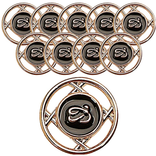 동대문단추왕 뮬란 단추 21mm, 블랙G, 10개