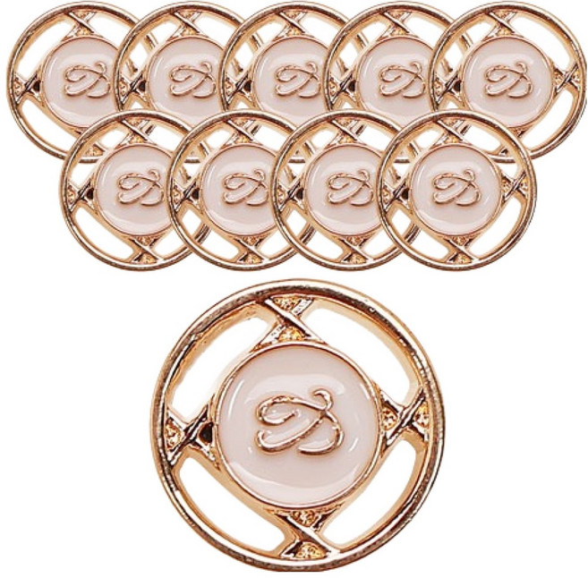 동대문단추왕 뮬란 단추 21mm, 화이트G, 10개