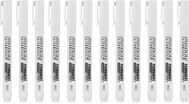 동아피엠에스 화이트 마카펜, 12개, 1색