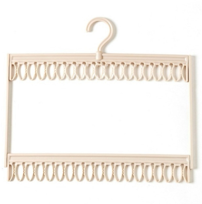 한봄누리 공간활용 양말 건조 수납걸이 2단 36클립, 핑크