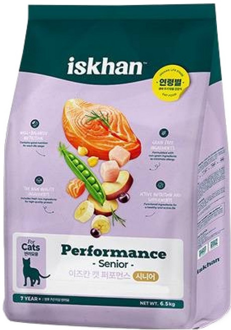 이즈칸 시니어 캣 퍼포먼스 건식사료, 닭+연어, 6.5kg, 1개