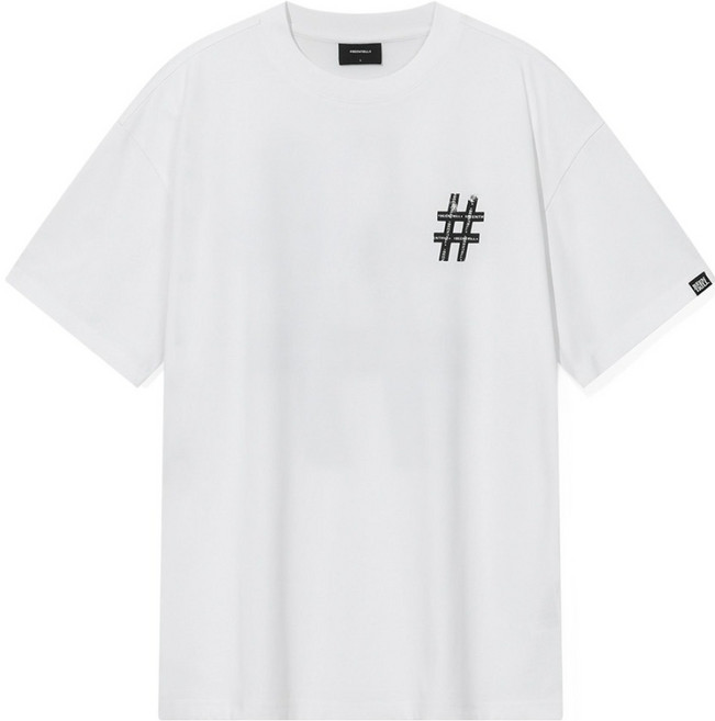 빈트릴 남녀공용 롤러 페인팅 해시태그 티셔츠 BA252TS055