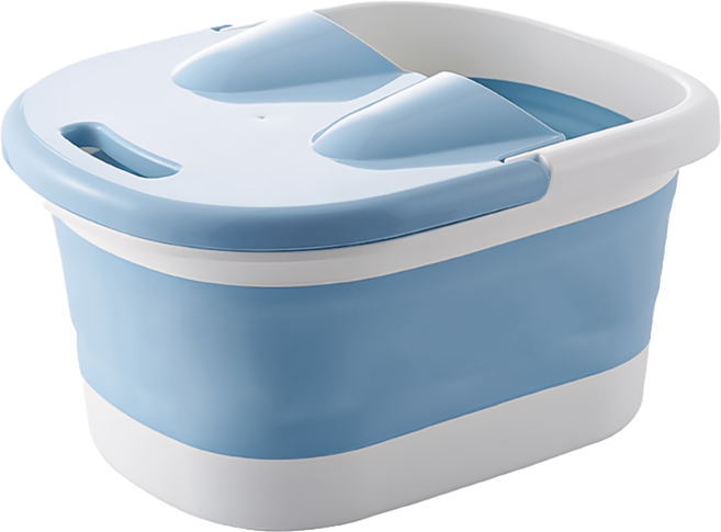 小麥購物 折疊泡腳桶 L718, 藍色, 1個