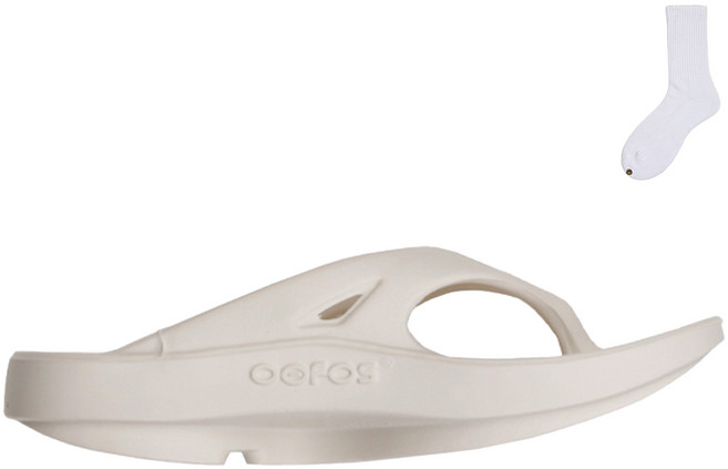 우포스 OORIGINAL 쪼리 슬리퍼 1000-EGGNOG + 웰던 양말 세트