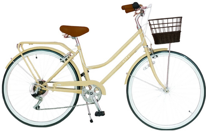 오투휠스 여성용 클리오 클래식 바구니 자전거, 베이지, 1개, 168cm