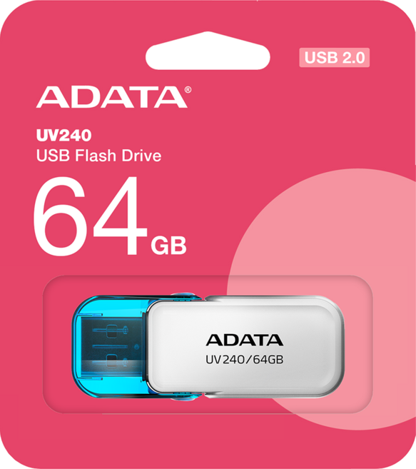 ADATA 威剛 隨身碟 UV240 白色, 64GB, 1個