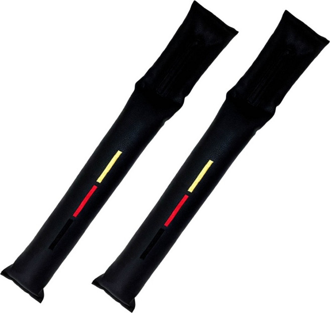 SOTT 자동차 시트 틈새쿠션, 2개, 블랙 + 블랙옐로우