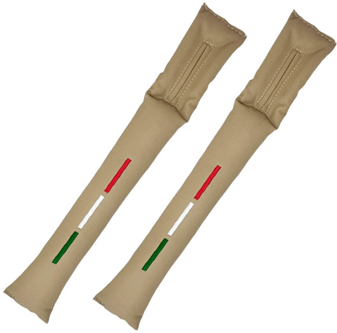 SOTT 자동차 시트 틈새쿠션, 2개, 베이지 + 레드그린