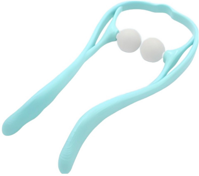 캐롤링 경추 목 마사지기 핸드 클램프 수동 마사지기, 블루, 1개