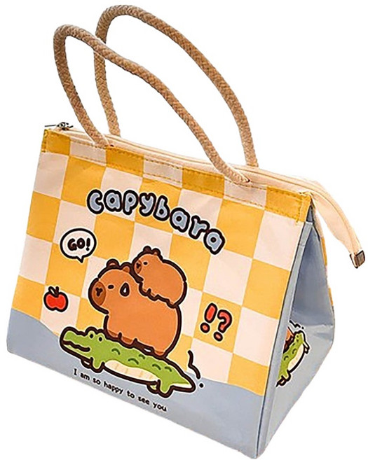 加厚大容量可愛卡皮巴拉保溫包, 鱷魚豚, 1個