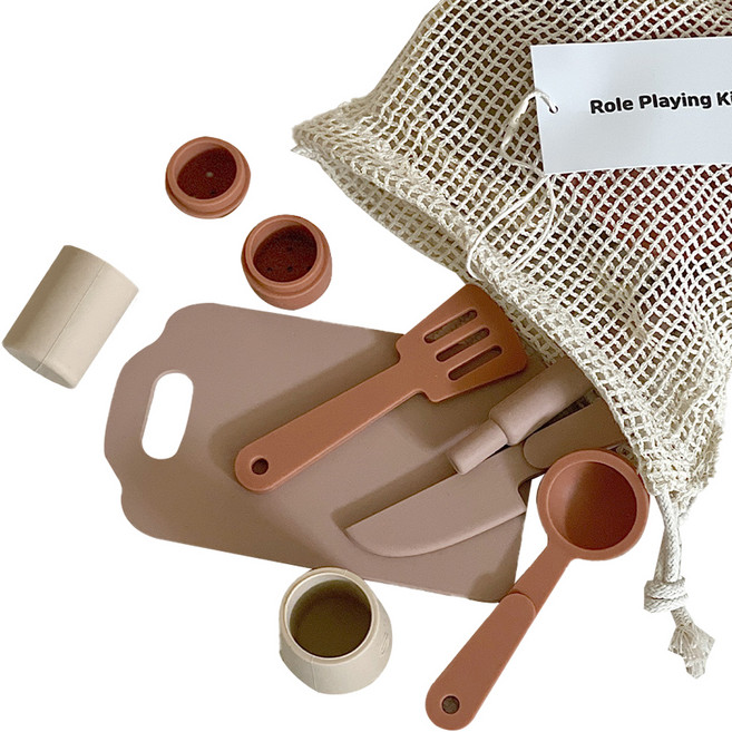 라비베베 커들 말랑 실리콘 역할 주방놀이 세트, 혼합색상, 1세트