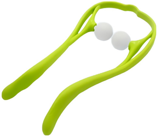 캐롤링 경추 목 마사지기 핸드 클램프 수동 마사지기, 그린, 1개