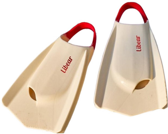 리베아르 아쿠아렉스 오리발 숏핀 프리다이빙 스노쿨링, 아이보리 + 레드