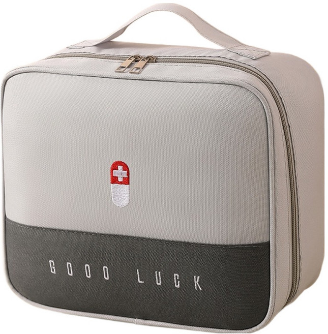 리빙포켓 비상약 구급약 방수 파우치 그레이 라지, 1개