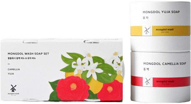 유노하나 몽돌워시 비누 동백 + 유자 세트