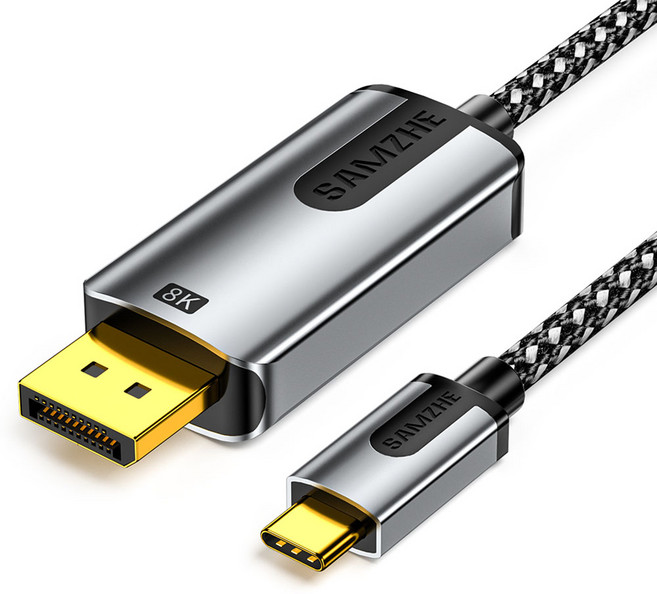 SAMZHE 프리미엄 8K 60Hz C타입 to DP 1.4 미러링 케이블, 1개, 1.5m