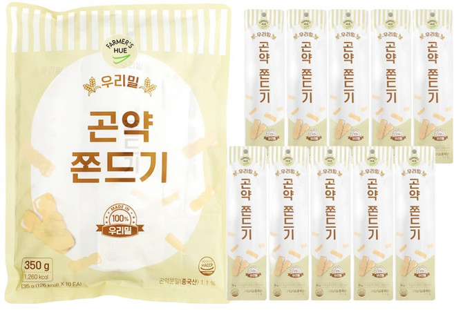 파머스휴 우리밀 100% 곤약 쫀드기 10p, 350g, 1개
