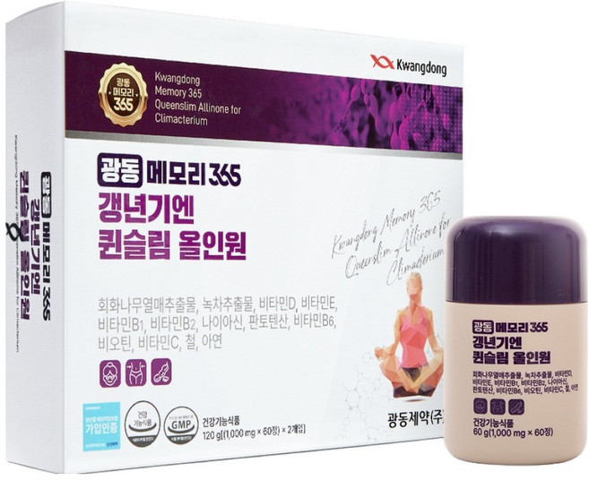광동 메모리365 갱년기엔 퀸슬림 올인원, 120정, 1개