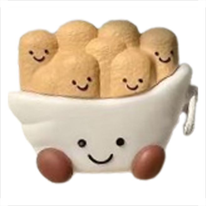 거친언니 귀여운 캐릭터 패턴 실리콘 커버 에어팟 케이스, 피쉬앤칩스 + 고리 airpods4, 1개