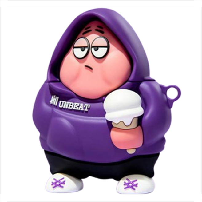 거친언니 귀여운 캐릭터 패턴 실리콘 커버 에어팟 케이스, 퍼플 스타 airpods 1/2, 1개