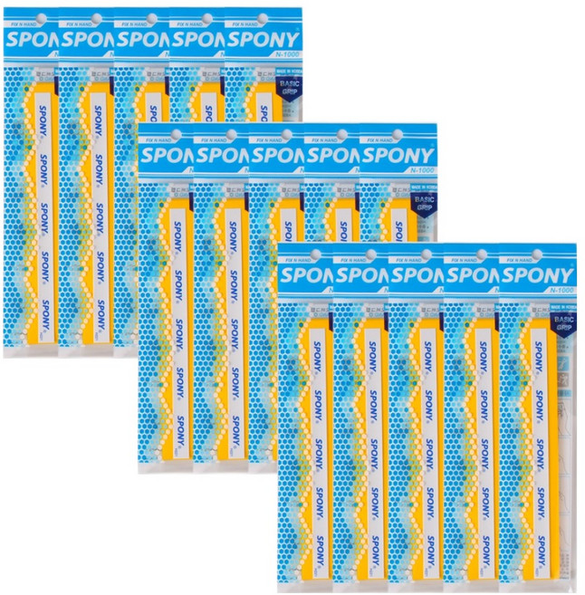 스포니 소프트핏 오버그립 N-1000 5p, 옐로우, 3개