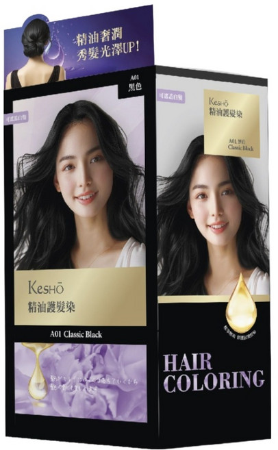 KeSHO 精油護髮染 40g, A01黑色, 1盒