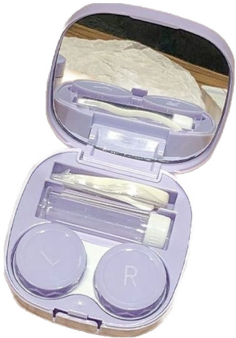 소울리치 클래식 콘텍트렌즈 케이스, 퍼플, 2개