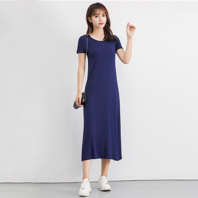 엘쏘 여성용 모달 찰랑 원피스 롱