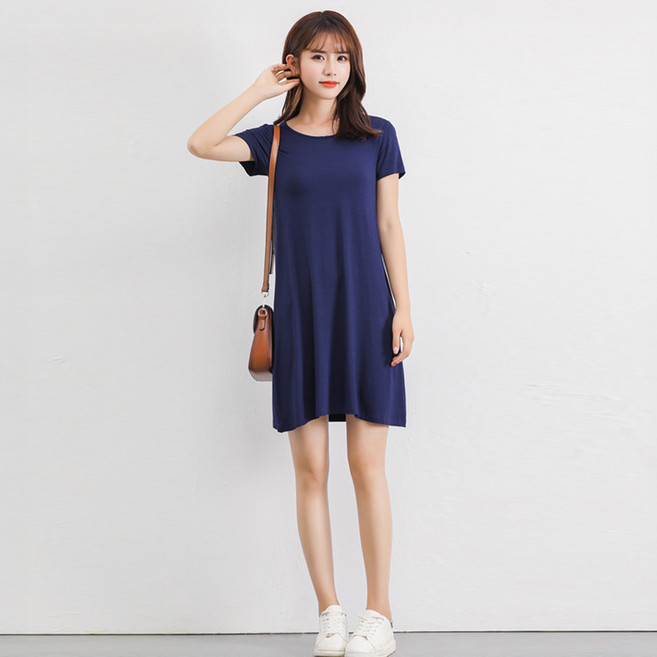 엘쏘 여성용 모달 찰랑 원피스 숏