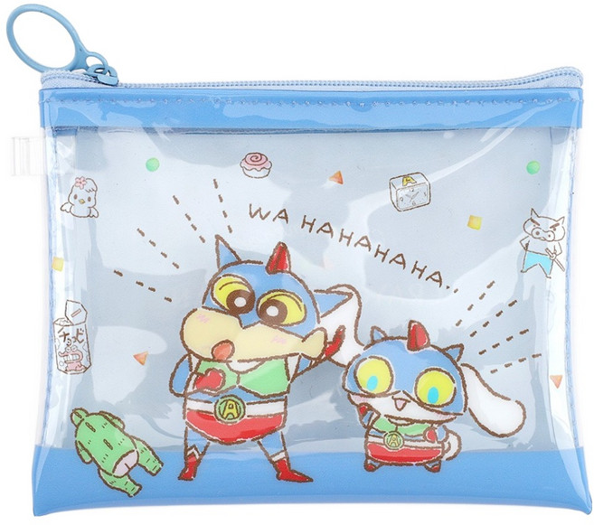 산리오 시나모롤 짱구는 못말려 투명슬림 파우치, 같이놀자, 1개