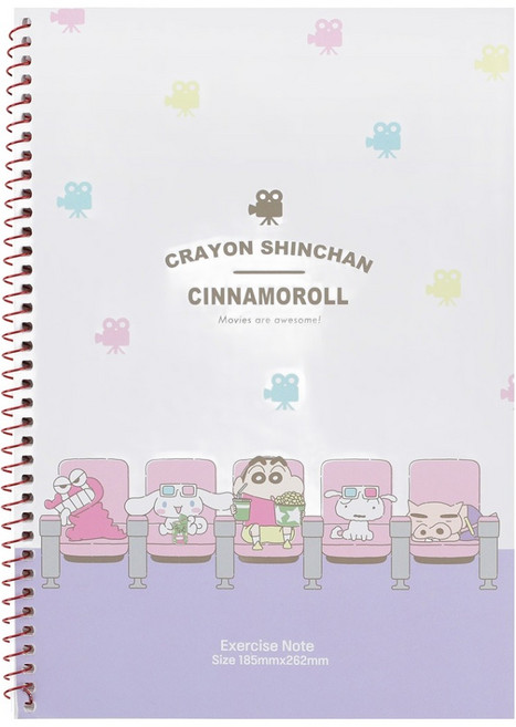 산리오 시나모롤 짱구는 못말려 연습장 심플디자인, 혼합색상, 1개