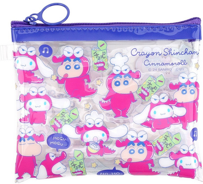 산리오 시나모롤 짱구는 못말려 투명슬림 파우치, 초코비, 1개