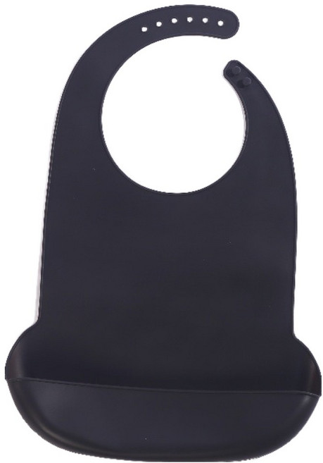 소울리치 튼튼하고 편리한 성인용 턱받이 XL 35.5 x 52 cm, 블랙, 1개