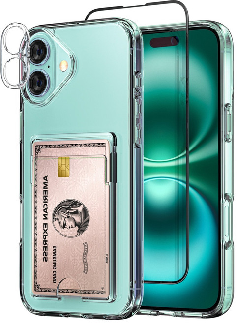 케이맥스 카드포켓 클리어핏 케이스 + 풀글루강화유리 + 카메라필름 세트