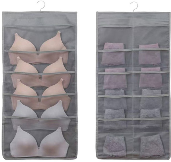 리빙킹 옷걸이형 속옷 양말 정리함, 그레이, 2개