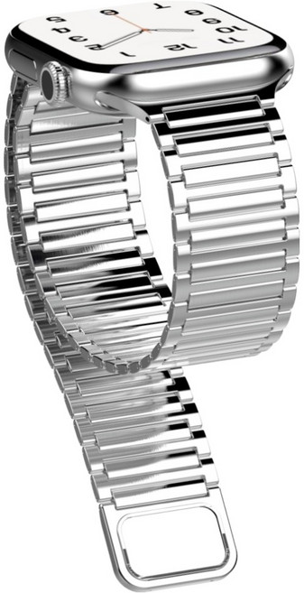 칸탐 애플워치 마그네틱 링크브레이슬릿 메탈 스트랩 38 / 40 / 41 / 42mm, 실버, 1개