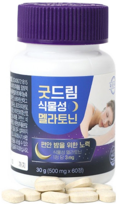 국민닥터 굿드림 식물성 멜라토닌 3mg 함유, 1개, 60정
