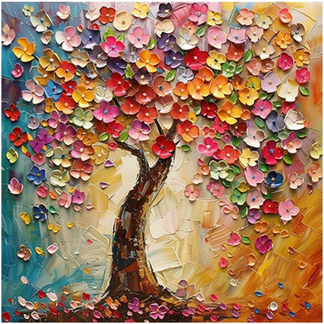 마켓링 금전운 인테리어그림 유화 타입1, 무테