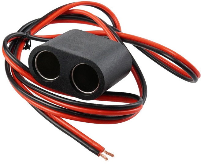 컴스 차량용 상시전원 시가잭 케이블 1.5m BF283, 1개, 2구